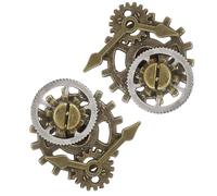 ibasenice Lot de 2 Bagues Steampunk Vintage en Alliage Métal Engrenage Horloge Bagues Créatives Punk pour Hommes et Femmes Bijoux Décoratifs