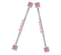 ibasenice Lot de 2 Barres Industrielles pour Piercing Cartilage en Acier Titane 14g 38 Mm, Boucles D'oreilles Haltères Femme Perles Cz Scintillantes, Bijoux Piercing Hélix Élégants et