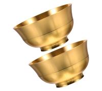 ibasenice Lot de 2 Bols D'offrande en Laiton Doré Style Chinois, Résistant à L'usure, pour Temple ou Décoration Intérieure Vintage
