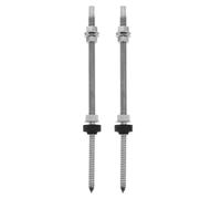 ibasenice Lot de 2 boulons de suspension M10 en acier inoxydable réglables | Boulon de fixation pour support solaire de 9,84 pouces, en acier inoxydable à double tête, filetage bois, pour panneaux