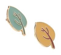 ibasenice Lot de 2 Broches à Épingle en Alliage de Zinc de Feuille Verte et Jaune, Décor Automne pour Paquet à Dos, Vêtements et Costumes, Accessoire Mode Féminin et Masculin, Anniversaire