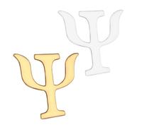 ibasenice Lot de 2 broches en émail représentant le symbole Psi de la psychologie, avec lettres grecques, pour sac à dos, chapeau, badge, bijoux, cadeau pour psychologues