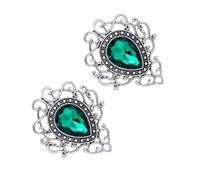 ibasenice Lot de 2 Broches Rétro en Alliage Pierres Vertes pour Femme Broche Fleur Décorative pour Vêtements Accessoires de Fête et Tenue Élégante