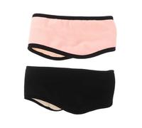 ibasenice Lot de 2 Cache-Oreilles et Masque de Sommeil Réglables en Polaire Ultra Doux Coupe-Vent et Insonorisés Noirs et Roses pour Dormir Paisiblement à la Maison Voyage