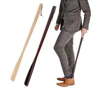 ibasenice Lot de 2 Chausse-Pieds en Bois de Hêtre Manches Longs 53 CM Accessoire Pratique pour Enfiler Chaussures Léger et Solide pour Usage Quotidien