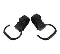 ibasenice Lot de 2 Crochets Pivotants Doubles en Alliage Plastique Noir pour Poussette, Crochets Robustes pour Poignées Universelles, Support Réglable pour Paquet à Langer et Paquet