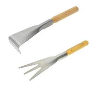 ibasenice Lot de 2 de Jardinage en Acier Inoxydable Outils de Jardinage Ergonomiques pour Planter et Désherber Pratiques pour Légumes et Fleurs Taille Moyenne Manche en