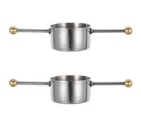 ibasenice Lot de 2 doseurs à cocktail en acier inoxydable avec poignée - 30 ml / 1 oz, verre doseur à double bille - Outil de mesure pour whisky, cocktails, et autres spiritueux.