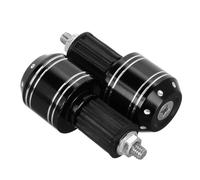 ibasenice Lot de 2 Embouts de Guidon de Moto Noirs Bandes Blanches à Points, en Alliage D'aluminium et Abs, Anti-vibrations, Protection Antichute pour Guidon Modifié, Accessoires Moto