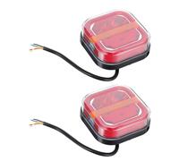 ibasenice Lot de 2 Feux Arrière Carrés à LED pour Remorque Éclairage Trois Fonctions Feux Stop Clignotants Étanches Ip67 Tension Dc12-24v Adaptés Camions Camping-cars et Suv de Gabarit