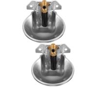 ibasenice Lot De 2 Fontaines À Eau Automatiques Pour Vaches Bovins Tuyau D'Alimentation Grand Bol Extérieur Rechargeable Eau Pour Bétail Remplissage Automatique Abreuvoir