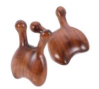 ibasenice Lot de 2 Masseurs Faciaux en Bois de Santal pour Massage des Points D’Acupuncture du Visage et Nez Grattoirs Ergonomiques pour Cuir Chevelu et Yeux Outil Gua Sha Traditionnel