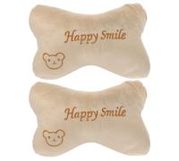 ibasenice Lot de 2 Oreillers Cervicaux en Coton Rembourré Beige Coussins de Soutien du Cou pour Siège Auto Oreillers Respirants et Doux pour Voyage et Conduite Confortable