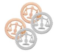 ibasenice Lot de 2 Paires Broches de Revers Avocat en Métal Doré et Argenté Épingle Balance Justice Insigne D’Élève en Droit pour Costume Homme Accessoire Officiel pour Tribunaux et