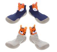 ibasenice Lot de 2 Paires Chaussettes-Pantoufles Bébé Garçon et Fille Semelle Souple Antidérapante Tissu Respirant Taille 22/23 Intérieur et Extérieur Pantoufles Confortables pour