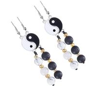 ibasenice Lot De 2 Paires De Boucles D'oreilles Pendantes Tai Chi Yin Yang, Alliage Résistant Finition Goutte D'huile, Pour Femmes, Style Vintage, Décoration D'oreilles Mode, Noir Et Blanc