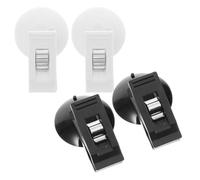 ibasenice Lot de 2 Paires de Pinces à Ventouse pour Voiture, Porte-cartes Multifonctionnel pour Lunettes et Tickets, Clips de Fixation pour Pare-brise, Support de Vignette de Stationnement