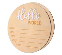 ibasenice Lot de 2 Panneaux D'annonce de Naissance Bébé en Bois Rond, Accessoire Photo Prénom Personnalisé, Hôpital et Baby Shower, Décor Naissance Neutre pour -né
