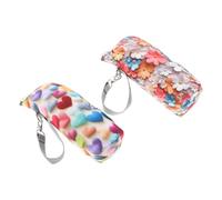 ibasenice Lot de 2 Paquet Isothermes pour Biberons en Aluminium Fermeture Éclair en Acier Compact et Léger Pochette de Voyage pour Lait Maternel Crèche et Allaitement Motifs Cœur et