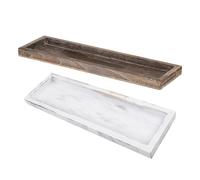 ibasenice Lot de 2 Plateaux Longs et étroits en Bois : Support Pilier de 43 cm (17 po) pour Centre de Table - Décoration de Style campagnard pour Table Basse, Salon ou comptoir de Cuisine