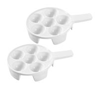 ibasenice Lot de 2 Plats à Escargots en Céramique Blanche, Gril à Escargots à Poignée, Cuisson Homogène, Bord Lisse, Multi-compartiments, pour Cuisson Maison et Restaurant