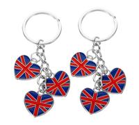 ibasenice Lot de 2 Porte-Clés Métal avec Drapeau Britannique Breloques Royaume-Uni Accessoires pour Paquet à Main Décoration Fête Britannique