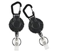 ibasenice Lot de 2 Porte-clés Rétractables Anti-Perte à Bobine Haute Élasticité, Boucle Suspendue Résistante, Accessoire Polyvalent pour Camping et Activités de Plein Air, Porte-Badge