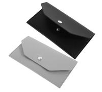 ibasenice Lot de 2 Portefeuilles Femme en PU Compact et Portable Mini Porte-Monnaie Bouton-Pression Sécurisé Pochette Noire et Grise Organiseur de Cartes et Monnaie pour Sorties et