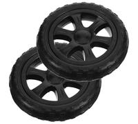 ibasenice Lot de 2 Roues de Rechange Noires pour Chariot de Supermarché, Plastique Stable, Fonctionnement Fluide, Espacement des Trous 8mm, pour Caddie Pliable et Escalier