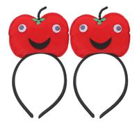 ibasenice Lot de 2 Serre-têtes en Polyester Doux en Forme de Pomme, Parfaits pour Les Déguisements, Les Fêtes Costumées, Les Séances Photo Et Comme Accessoires de Coiffure Mignons, en Rouge Vif.