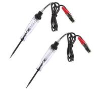 ibasenice Lot de 2 Stylos Testeurs de Tension 6v 12v 24v pour Voiture et Camion avec Fil à Ressort en Acier Robuste, Testeur de Voltmètre et Fusibles, Outil de Diagnostic Électrique