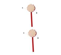 ibasenice Lot de 2 Tambours à Secouer en Peau de Mouton 7 Cm Rouge pour Bébé, Jouet Traditionnel Chinois Éducatif, Stimulation Auditive et Coordination Main-œil, Jouet Sensoriel pour Éveil