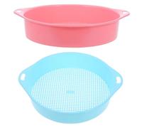ibasenice Lot de 2 Tamis à Terre en Plastique 3mm pour Jardinage Manuel, Plateau de Tamisage Léger, Résistant et Maniable, Filtre pour Compost et Plantation, Accessoires de Jardin