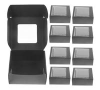 ibasenice Lot De 20 Boîtes Présents En Carton Kraft Fenêtre Transparente Dimensions 7,5x7,5x3 Cm Boîtes D'emballage Artisanales Pour Bijoux Savons Et Friandises Pratique Pour Événements Et Fêtes