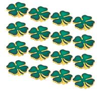 ibasenice Lot de 20 Broches de Vacances Trèfle à Quatre Feuilles en Fer Vert, Épingles Décoratives Élégantes pour Femmes, Douces sur Tissu, pour Mariages et Fêtes