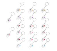 ibasenice Lot de 20 Porte-clés en Résine de Dent, Design Créatif et Simple, Ornement Pratique Pouvant Servir de Pendentif pour Paquet à Main Couleur Aléatoire