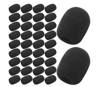 ibasenice Lot de 200 Bonnettes Anti-Vent en Mousse pour Micro-Casque Taille 30X22X8 MM Couleur Noire Protection le Vent Souffle Adaptées pour Mini Micro Fil et Usage en Conférence