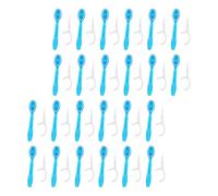 ibasenice Lot de 24 Brosses à Dents Portables avec Billes Nettoyantes, Poils Souples en Plastique Bleu, Kit de Voyage Compact pour Hygiène Interdentaire sans Rinçage, Soins Bucco-dentaires