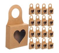 ibasenice Lot de 25 Boîtes à Bouteilles Suspendues en Papier Kraft Marron, Solide et Pratiques, pour Hôtels et Lieux de Boissons Froides