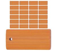 ibasenice Lot de 25 Pendentifs Porte-clés en Bambou Khaki, Surface Vierge Trous pour Suspendre, Forme Rectangulaire Simple, pour Artisanat Créatif et Décoration Personnalisée
