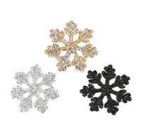 ibasenice Lot de 3 Écussons Autocollants de Diamant, Patch en Tissu Thermocollant Noir, Or et Argenté, Accessoires Décoratifs pour Vêtements DIY Femmes, Réparation et Customisation