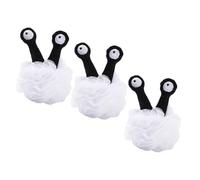 ibasenice Lot de 3 Éponges de Loofah de Bain Ménager Blanches en Pe Bulles Riches et Design Simple Cartoon pour Exfoliation et Relaxation