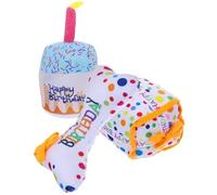 ibasenice Lot de 3 Jouets pour Chat Intérieur en Peluche Jouets à Mâcher pour Chatons Forme Gâteau d'anniversaire pour Molaires de Chat Accessoires Ludiques pour Bien-être Félin