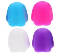 ibasenice Lot de 4 Bouchons Presse-Tubes de Dentifrice en Silicone Auto-Obturants Couleurs Violet Blanc Bleu Rose Outil Compact et Pratique Maison Accessoire Hygiène Salle de Bain