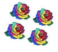 ibasenice Lot de 4 Broches Décoratives en Alliage de Rose Multicolore Petites Broches Créatives pour Vêtements et Paquet Accessoires Légers et Solide Adaptés aux Occasions Quotidiennes et