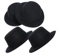 ibasenice Lot De 4 Chapeaux Haut-De-Forme pour Homme Chapeau De Poupée Bonnet en Soie Fedora pour Femme Petit Haut-De-Forme Sombreros Mini x avec Pinces À