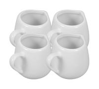 ibasenice Lot de 4 Crémier en Céramique Blanche avec Poignée, Pichet à Sauce Anti-goutte, Mini Tasses à Sauce pour Usage Domestique
