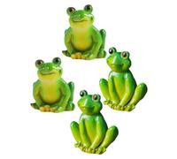 ibasenice Lot de 4 Figurines de Grenouilles en Résine Verte Décoratives pour Micro-paysages et Décoration de Bureau ou Massifs Fleuris Apparence Vivante