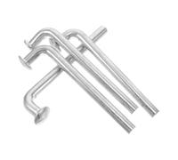 ibasenice Lot de 4 piquets de topographie en métal, piquets de référence | Clou de marquage géotechnique, installation facile et résistant à la corrosion, pour la surveillance des pentes et les