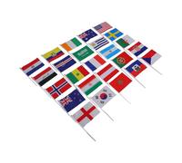 ibasenice Lot de 47 Petits Drapeaux Miniatures en Coton avec Bâton en Plastique Portable pour Événements Sportifs et Courses, Impression Vive et Dimensions 30x21cm